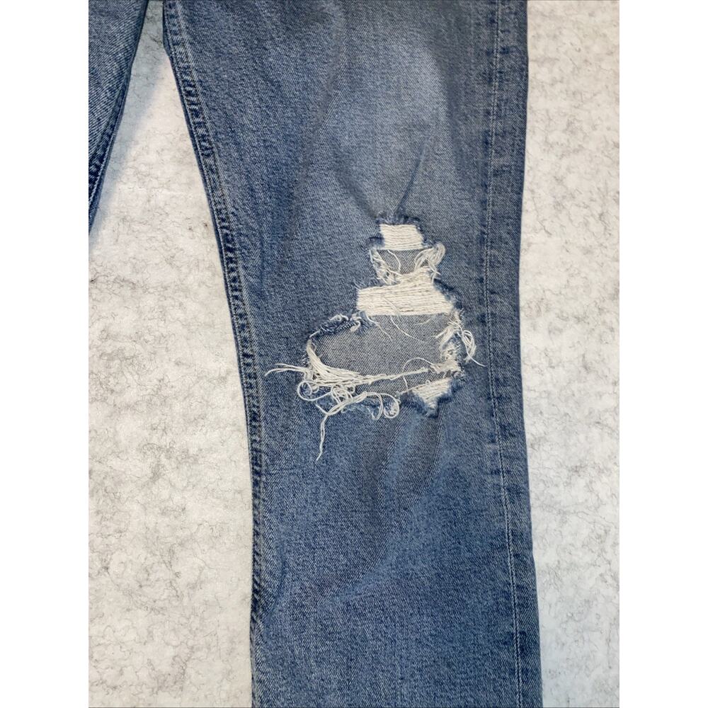 Agolde Riley Jeans Women's 27 Straight Leg High Rise Waist Button Fly Distressed - Picture 5 of 13